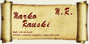 Marko Rauški vizit kartica